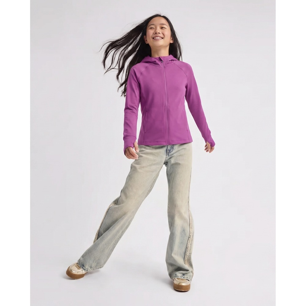 The North Face Girls Amphibious Sun Hoodie Girls L Purple Full Zip UPF 40+ Flash